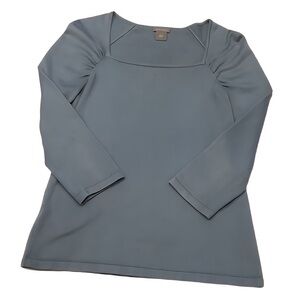 Ann Taylor Blue Gray Silk/Cashmere Square Neck Sweater Size Small